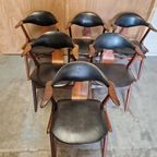 Set Van 6 Vintage Stoelen Koehoorn Stoelen Van Teeffelen thumbnail 6