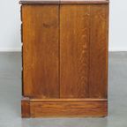 Groot Antiek Eikenhouten Dressoir/ Ladekast/ Commode, Balie Of Presenteer Kast thumbnail 7