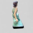 Art Deco Beeld Vrouw Met Vogel thumbnail 2