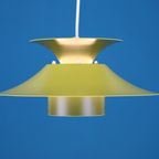 Goed Uitziende Kleurrijke Design Hanglamp *** Volledig Gerestaureerd In Groene En Mosterde Kleur thumbnail 4
