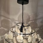 Capiz Schelpen Hanglamp Vintage Chrome Frame thumbnail 5