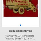 Origineel Usa Bord, Tin Sign Van Pankey Oils Nothing Better⛽ thumbnail 7