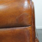 Set Van Twee Stoere Vintage Schapenleren Art Deco Stijl Design Fauteuils thumbnail 13