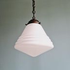 Philips Art Deco-Hanglamp In Witte Opaline, 1930 thumbnail 8