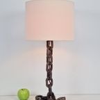 Brutalist Tafellamp Sculptuur Kettinglamp France ’70 Vintage thumbnail 6