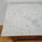 Vintage Antiek Dressoir Commode Ladekast Badkamermeubel Met Marmer Blad 703 thumbnail 9