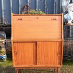 Vintage Secretaire, Klep Bureau, Schijftafel thumbnail 2
