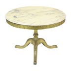 Mid Century Ronde Marmeren Salontafel Bijzettafel Messing thumbnail 5