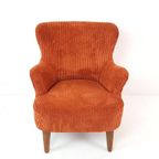 Vintage Artifort Theo Ruth Fauteuil Dames Steenrood Oranje thumbnail 6