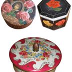 3 X Mooie Vintage Blikken Rond Bloemen Design thumbnail 24