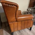 Cambridge Schapenleren Oorfauteuil Cognac Schaapsleder thumbnail 8