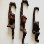 Vintage Houten Hangers (3) Zwarte Woud Chimps thumbnail 2