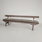 Victoriaanse Spoorwegbank Hout – Zeldzaam Ontwerp Met Omkeerbare Rugleuning thumbnail 9