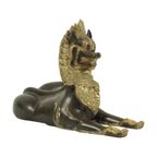 Grote Tempelleeuw Verguld Brons Beeld Thailand Singha Foo Dog 27cm thumbnail 8