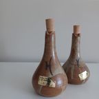 Set Van Twee Vintage Olie- En Azijnkruikjes, Handgemaakt. Keramiek. Mid-century. thumbnail 12