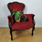 Brocante Franse Louis Xv Stoel, Fauteuil, Queen Ann Armstoel thumbnail 2