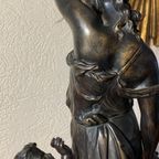 Henri (Emile Adrien) Trodoux (1875 - 1899). Origineel Bronzen Beeld Op Marmeren Voet. thumbnail 6