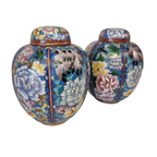 Vintage Set Cloisonné Gemberpotten thumbnail 4