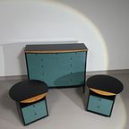 Giorgetti Set 1990 By Umberto Asnago Bed Sidetables / Sidetables / Sideboard With Drawers. thumbnail 2