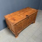 Antieke 18e Eeuwse Hollandse Eikenhouten Kist thumbnail 26