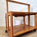 Vintage Scandinavische Grenen Barcart Serveerwagen thumbnail 9
