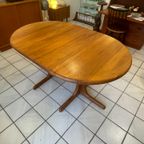 Vintage Deens Design Eettafel Ovaal/Rond, Massief Teak, Verlengbaar thumbnail 12