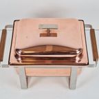 Vintage Spring Swiss Rechaud Koper Rvs Chafing Dish Compleet thumbnail 13