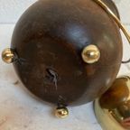 Antiek Hout Potje Met Messing Dekseltje, Handvat En Pootjes- Reliving thumbnail 5