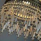 2 Beschikbaar!Italiaanse Vintage Murano Opaal Staafjes Hanglamp Kroonluchter thumbnail 15