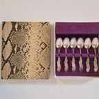Antieke Theelepels In Doos Verzilverd Zilver thumbnail 3