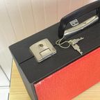 Rood Zwarte Lp Koffer Vinyl Opberger thumbnail 3