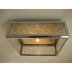 Vintage Plafondlamp, Plafonnière Met Kunststof Platen In Verchroomde Profielen 46 X 46 Cm, Jaren thumbnail 15