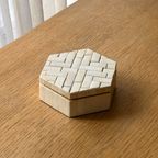 Vintage Wooden Trinket Box With Bone Inlay thumbnail 4