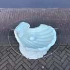 Vintage Parel Salontafel Van Fossielsteen thumbnail 2