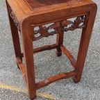 Oosterse Houten Bijzettafel Nachtkastje Plantentafel thumbnail 4