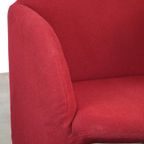 Vintage Artifort Design Fauteuil Model Ben In Stevige Rode Stof thumbnail 10