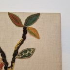 Vintage Schilderij Van Stof Uil Stof Wandkleed Muurkleed thumbnail 2