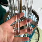Vintage Blauwe Teardrop Luster / Chandelier / Hanglamp thumbnail 3