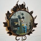 Smeedijzeren Spiegel Frankrijk Met Verlichting, 1950 thumbnail 6