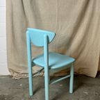 5x Vintage Grenen Keuken Stoelen, Nieuwe Gelakt, Daumiller Style thumbnail 16