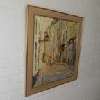 Schilderij Van Een Straat In (Waarschijnlijk) Parijs, Jaren 50 thumbnail 5