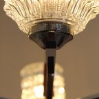 Vintage Plafondlamp, Kroonluchter - Jaren '60, Hout, Glas thumbnail 4