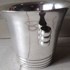 Verzilverde Art Deco Ijsemmer. thumbnail 3