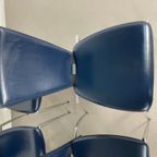 6 X Arper Italy Blue Leather Diningroom Chairs thumbnail 6