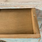 Unieke Brocante Toonbankkast – 12 Lades – Lichtblauw/wit/hout – Opgeknapt thumbnail 2