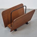 Vintage Teak Lectuurrek Krantenrek Metaal Design Mid Century thumbnail 7