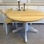 Prachtige Landelijke Ronde Eiken Tafel thumbnail 10