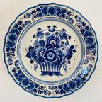 Vintage Delft Handwerk Holland Bord Bloemen thumbnail 2