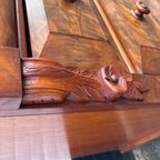 Heel Mooi Antiek Engels Mahonie Driedelig Kabinet, Met Planken En 3 Lades, 210 Cm Hoog thumbnail 8
