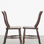 Tijdloze Elegante Set Van 10 Antieke Engelse Oxford Eetkamer/ Keuken Stoelen thumbnail 4